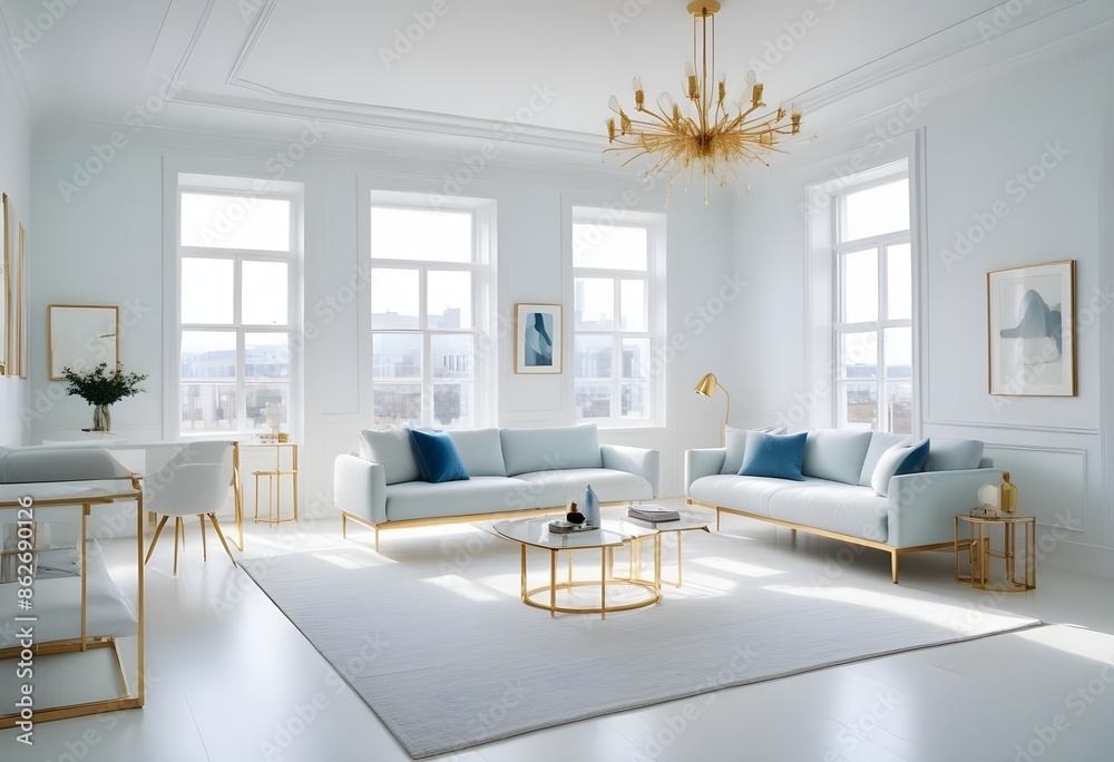 Fototapeta premium Photo interior modern design room 3d illustration