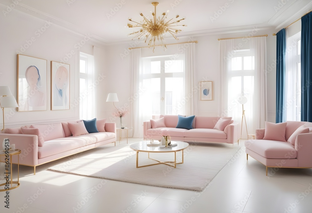 Fototapeta premium Photo interior modern design room 3d illustration