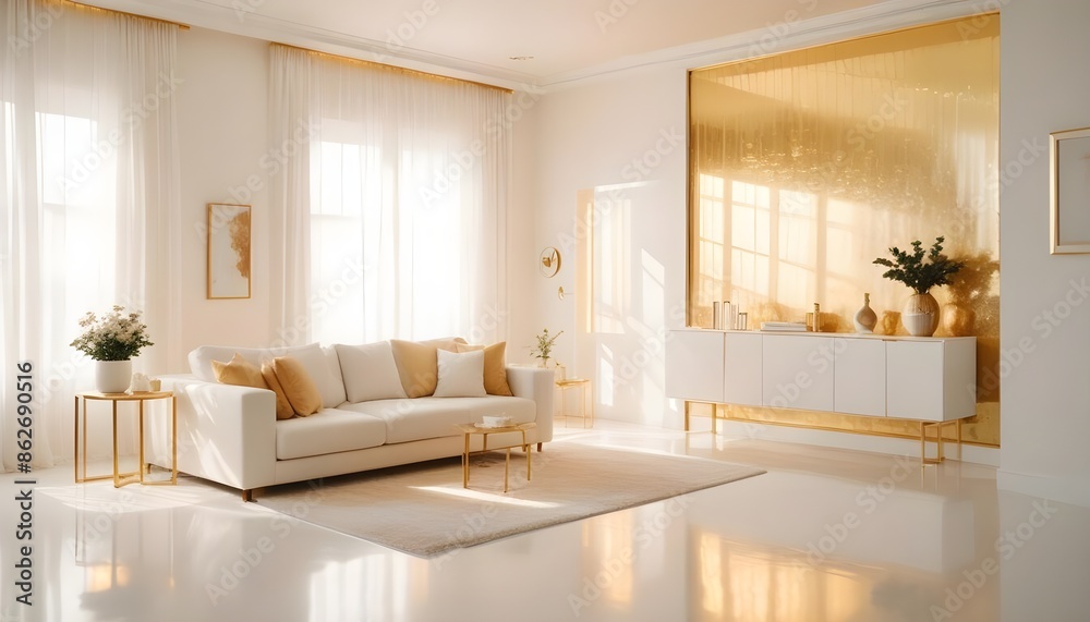 Fototapeta premium Photo interior modern design room 3d illustration