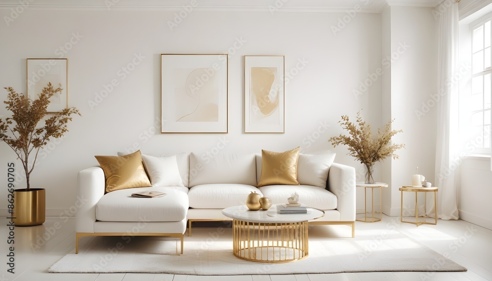 Fototapeta premium Photo interior modern design room 3d illustration