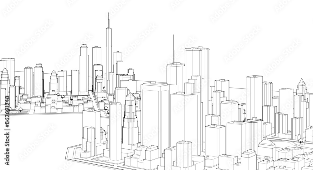 big modern city 3d illustration big modern city 3d illustration