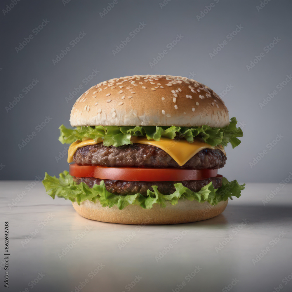 Hamburger Isolate is a classic fast food meal with lettuce, tomato, cheese, and beef patty. Hamburger Isolate is a classic fast food meal with lettuce, tomato, cheese, and beef patty.