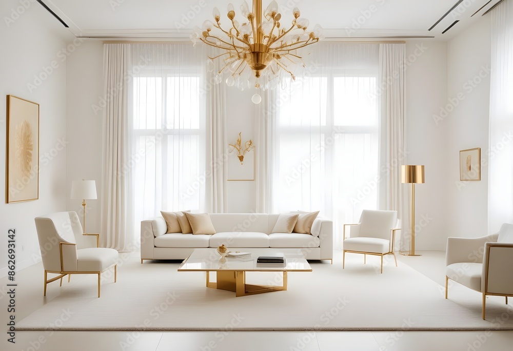 Fototapeta premium Photo interior modern design room 3d illustration