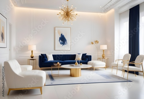 Photo interior modern design room 3d illustration