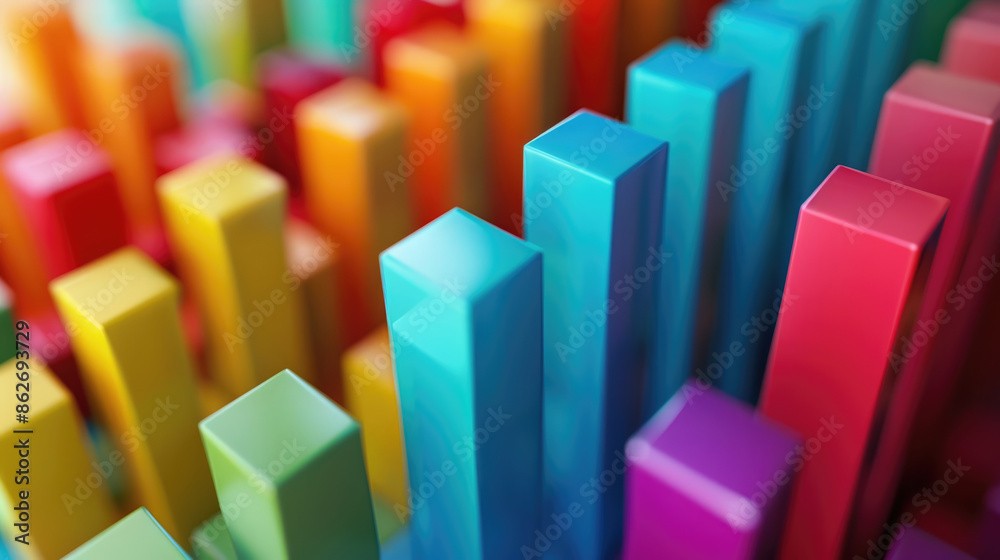 Abstract business bar chart made from colored parts. Business bar chart graphics Abstract business bar chart made from colored parts. Business bar chart graphics