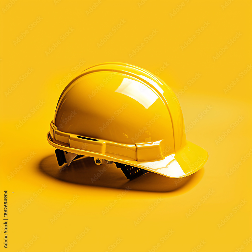 Safety construction helmet on yellow background. Safety construction helmet on yellow background.