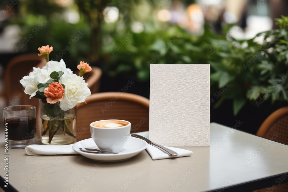 Blank menu mockup restaurant table furniture. Blank menu mockup restaurant table furniture.