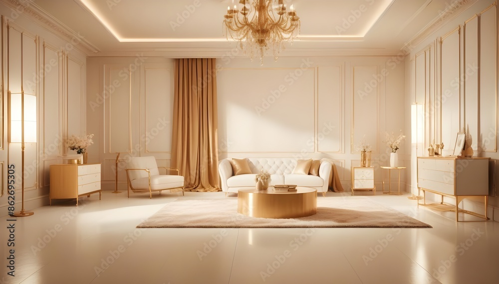 Fototapeta premium Photo interior modern design room 3d illustration