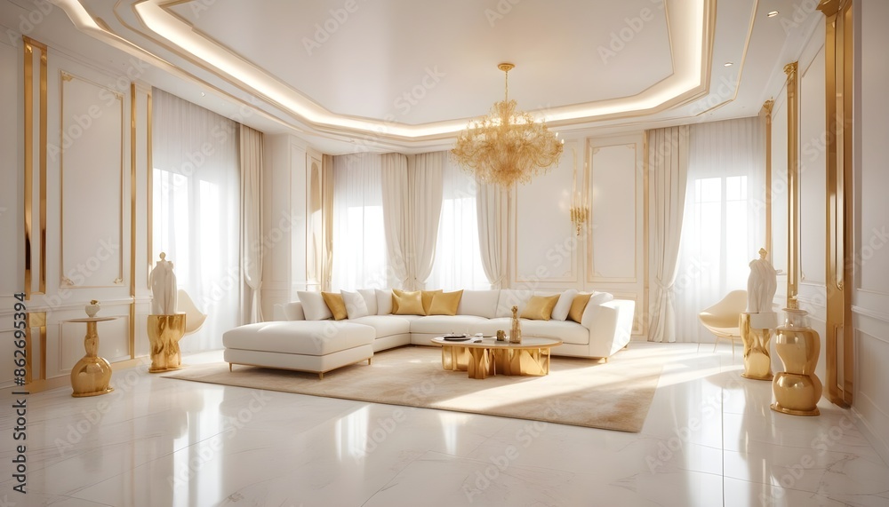 Photo interior modern design room 3d illustration