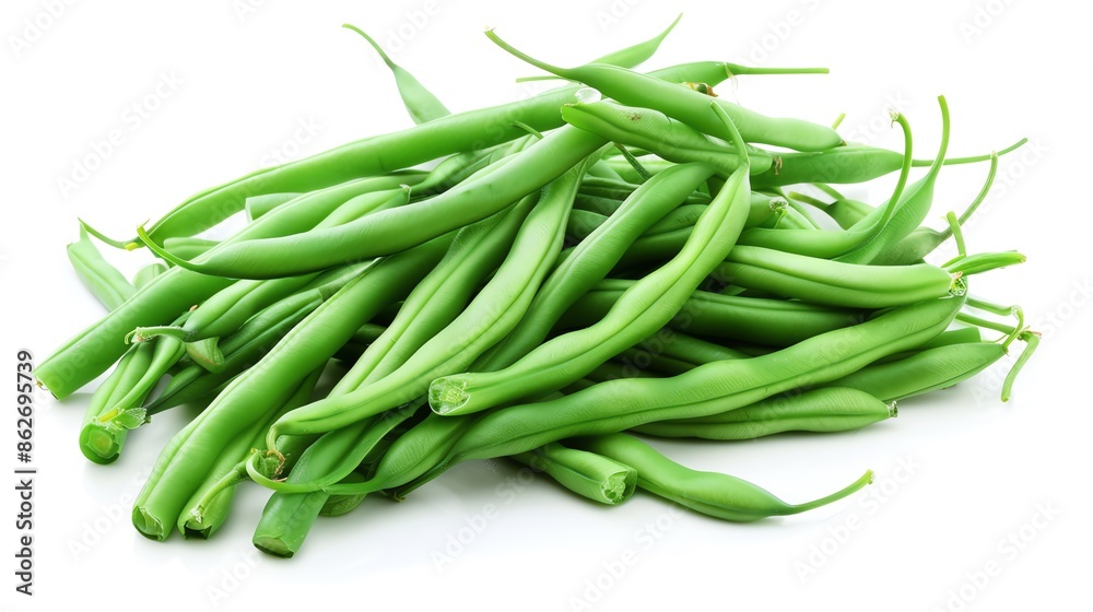 Green beans, fresh and snappy, perfectly isolated and provided , suitable for side dishes or health focused meal planning Green beans, fresh and snappy, perfectly isolated and provided , suitable for side dishes or health focused meal planning