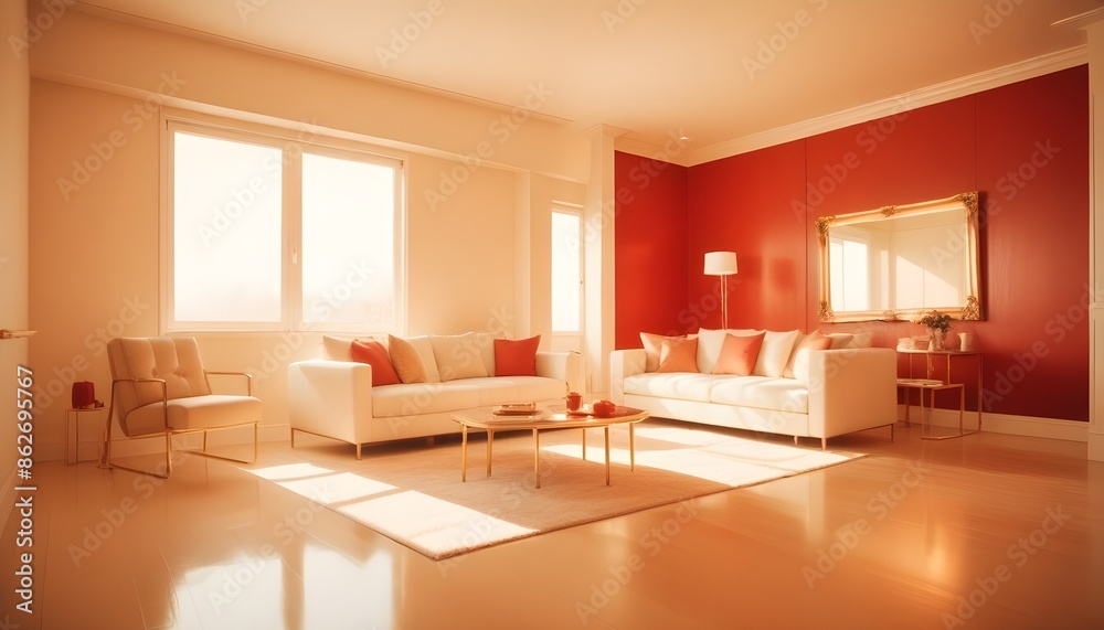 Fototapeta premium Photo interior modern design room 3d illustration