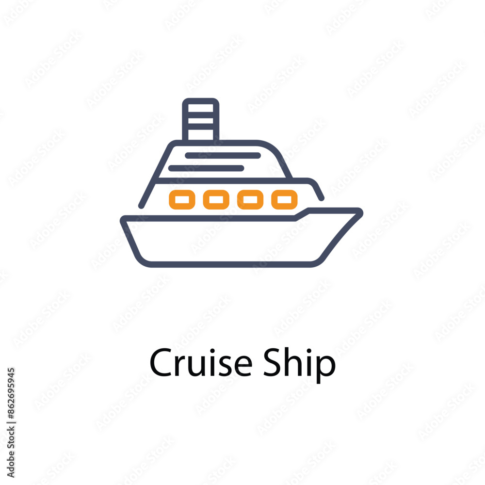 Cruise Ship vector icon Cruise Ship vector icon