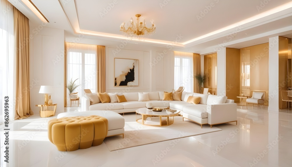 Fototapeta premium Photo interior modern design room 3d illustration