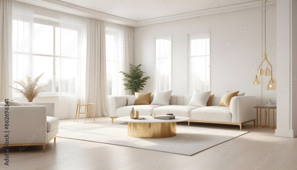 Fototapeta premium Photo interior modern design room 3d illustration