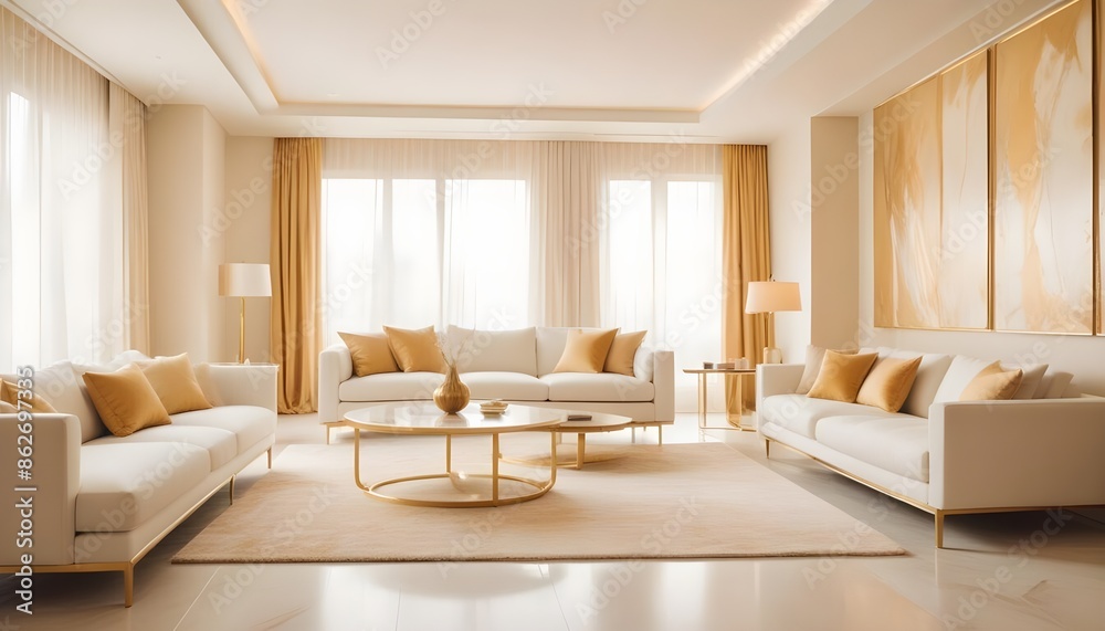 Fototapeta premium Photo interior modern design room 3d illustration