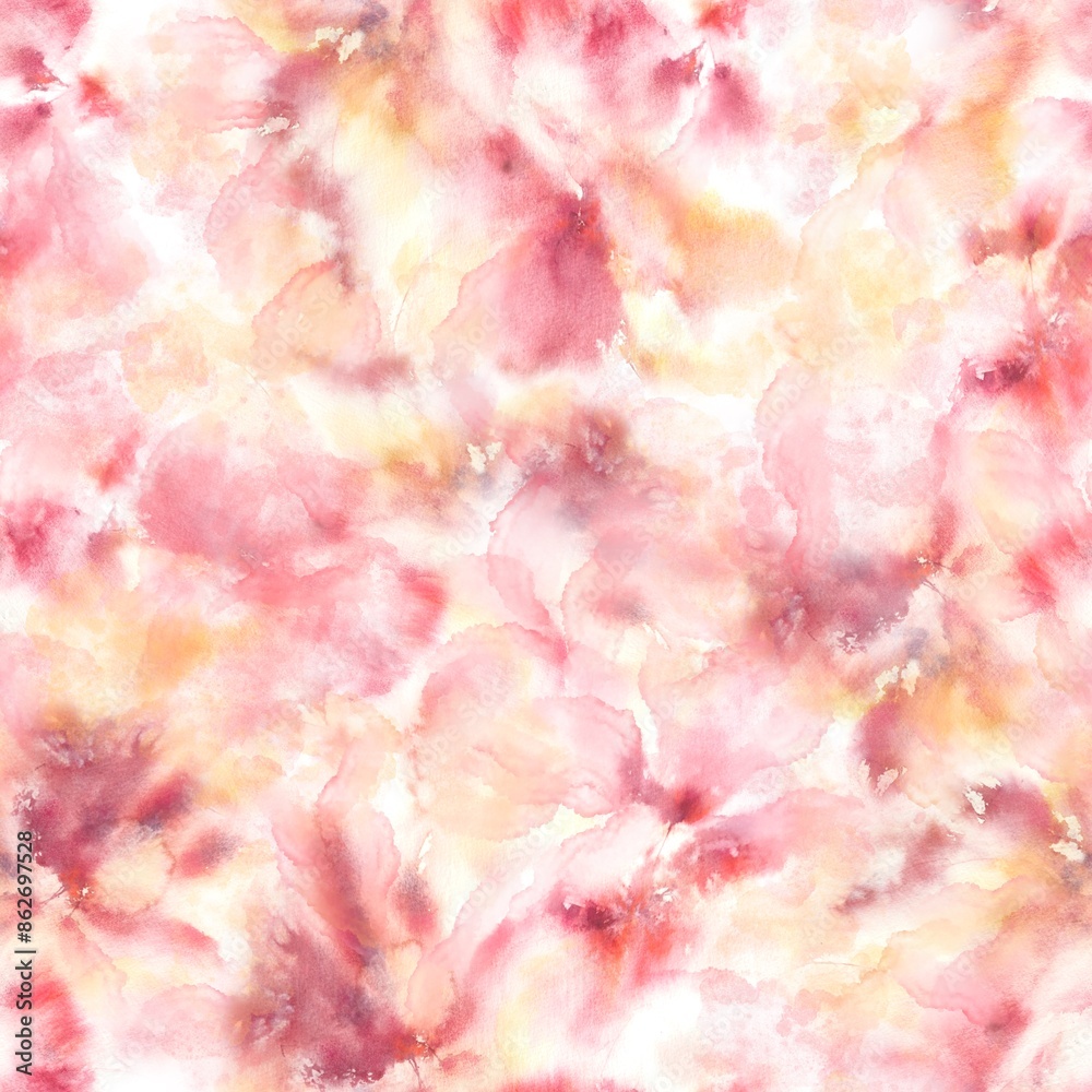 Fototapeta premium Floral seamless background. Watercolor floral pattern. Fabric design. Wedding invitation decorative ornament