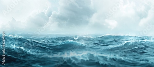 A turbulent ocean with copy space image.