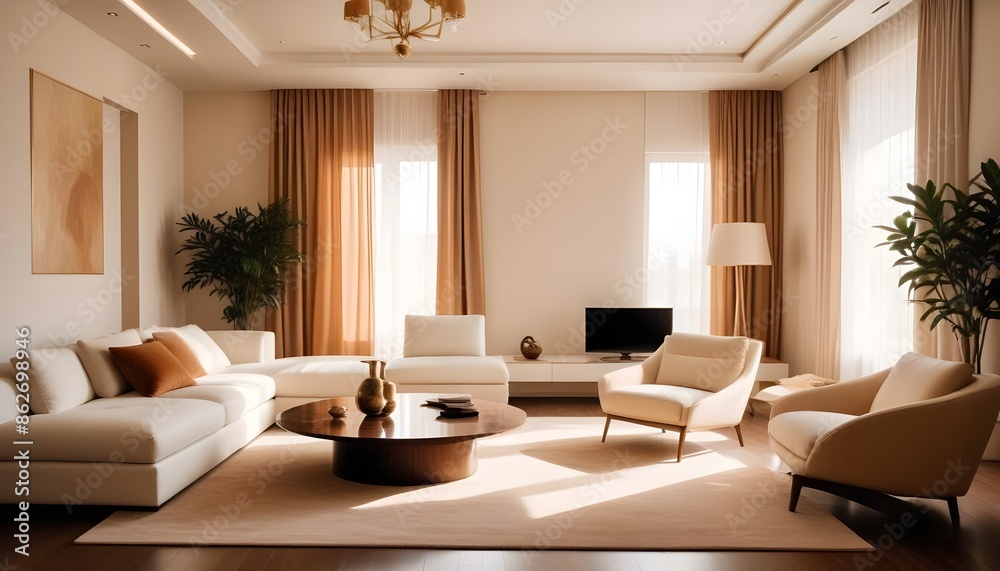 Fototapeta premium Photo interior modern design room 3d illustration