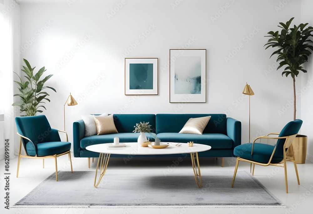 Photo interior modern design room 3d illustration Photo interior modern design room 3d illustration