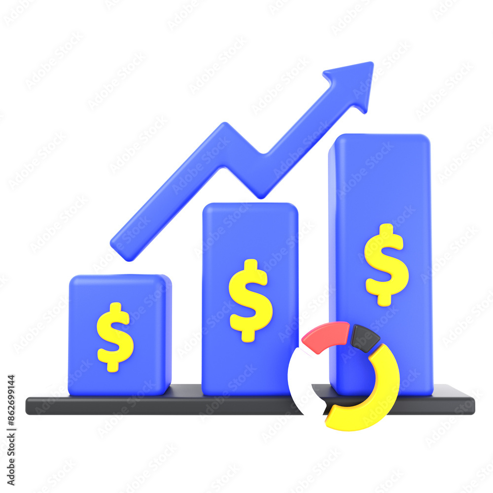 Innovation and Business 3D icon concept. 3d illustration of Market Trends Innovation and Business 3D icon concept. 3d illustration of Market Trends