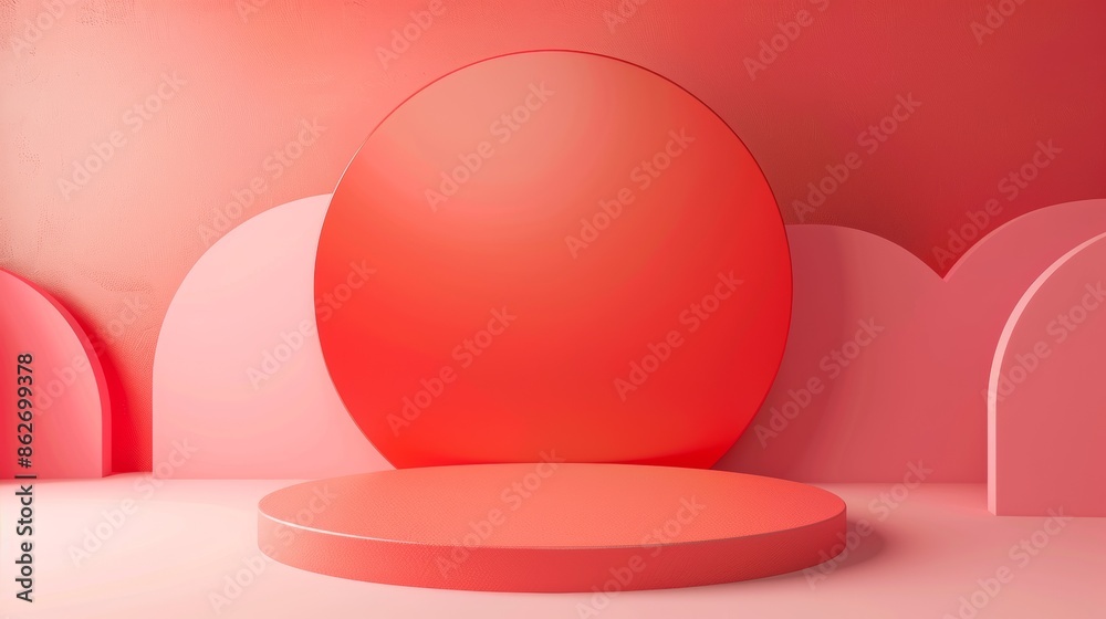 Minimalist Pink Background with Geometric Shapes Minimalist Pink Background with Geometric Shapes