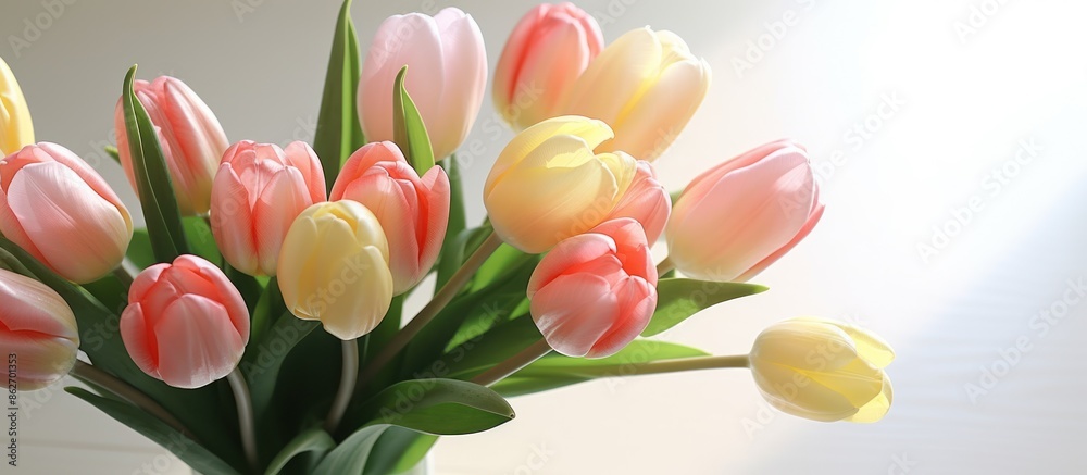 Fototapeta premium A Bouquet of Softly Colored Tulips