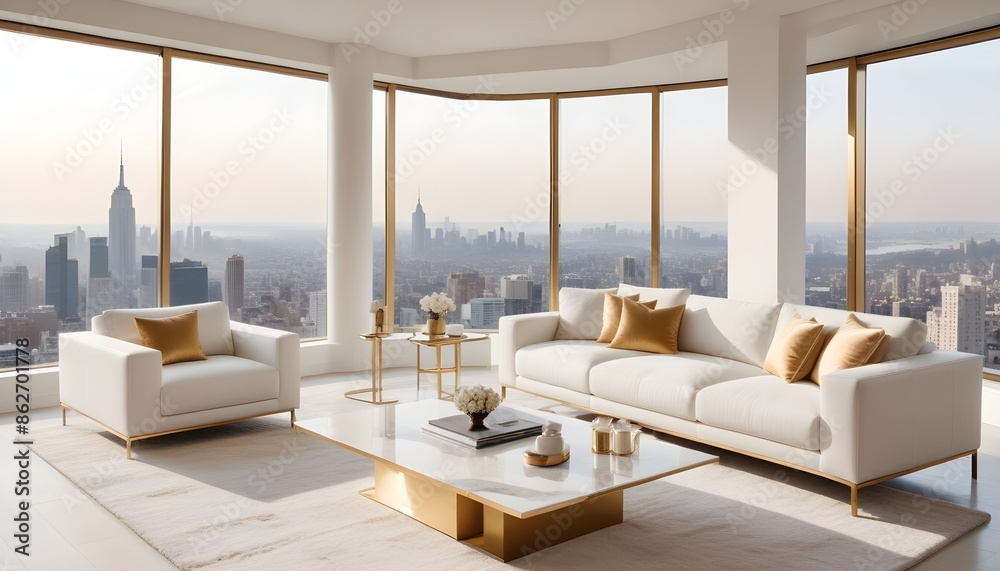 Fototapeta premium Photo interior modern design room 3d illustration