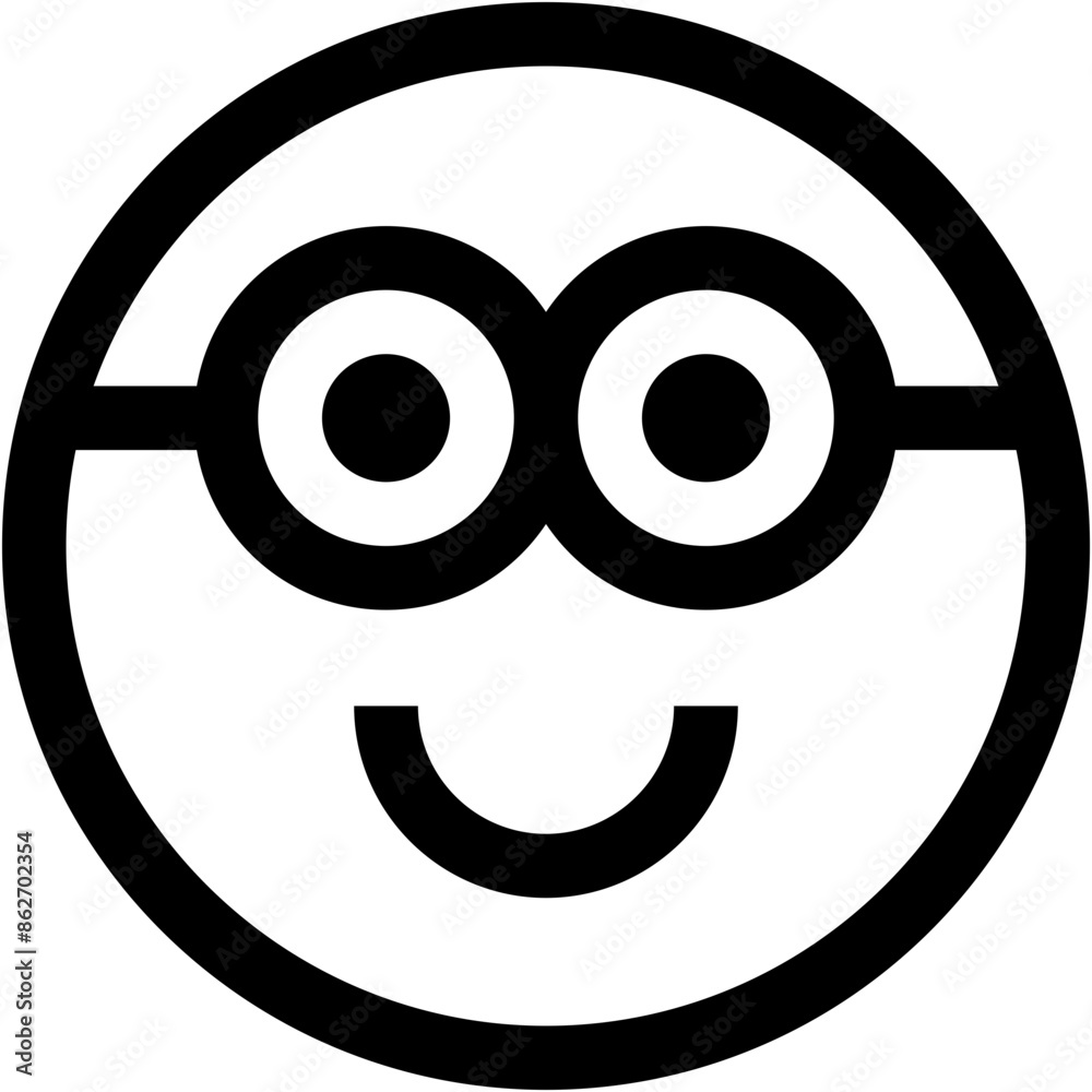Vector Icon nerd, emoji, emotion, smiley, feelings Vector Icon nerd, emoji, emotion, smiley, feelings