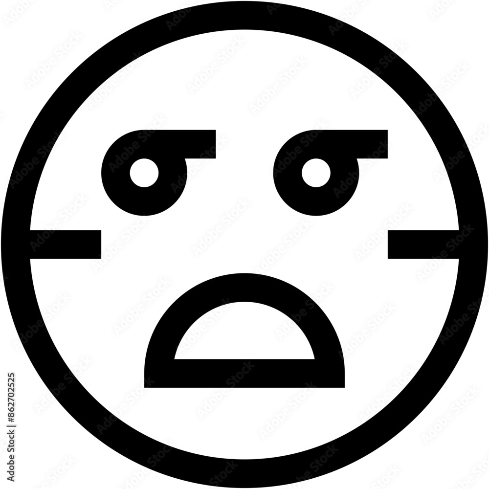Vector Icon bored, emoji, emotion, smiley, feelings Vector Icon bored, emoji, emotion, smiley, feelings