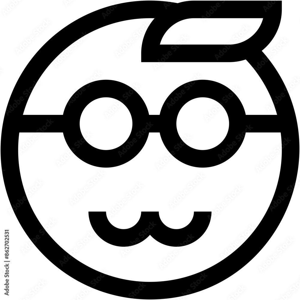 Vector Icon smart, emoji, emotion, smiley, feelings