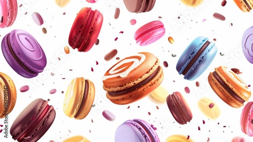 Wallpaper Mural Colorful Macarons in Mid-Air Torontodigital.ca