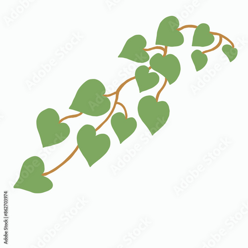 Floral ivy drawing decorative ornament flat design.