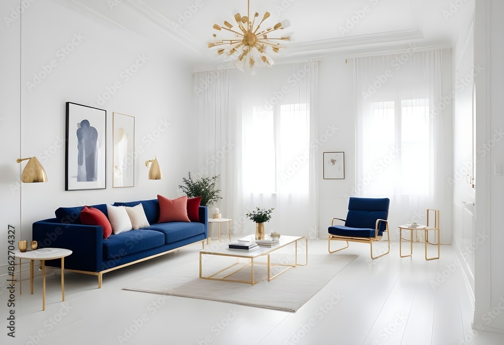 Fototapeta premium Photo interior modern design room 3d illustration