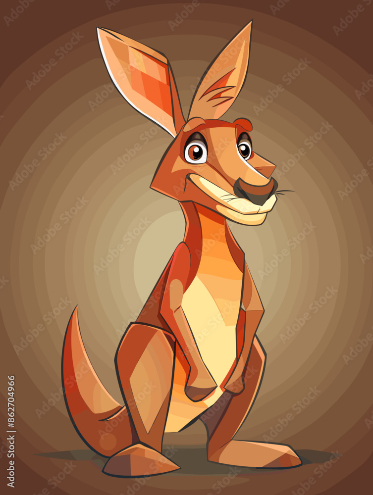 Canguru Desenho Animado 2D Vetor