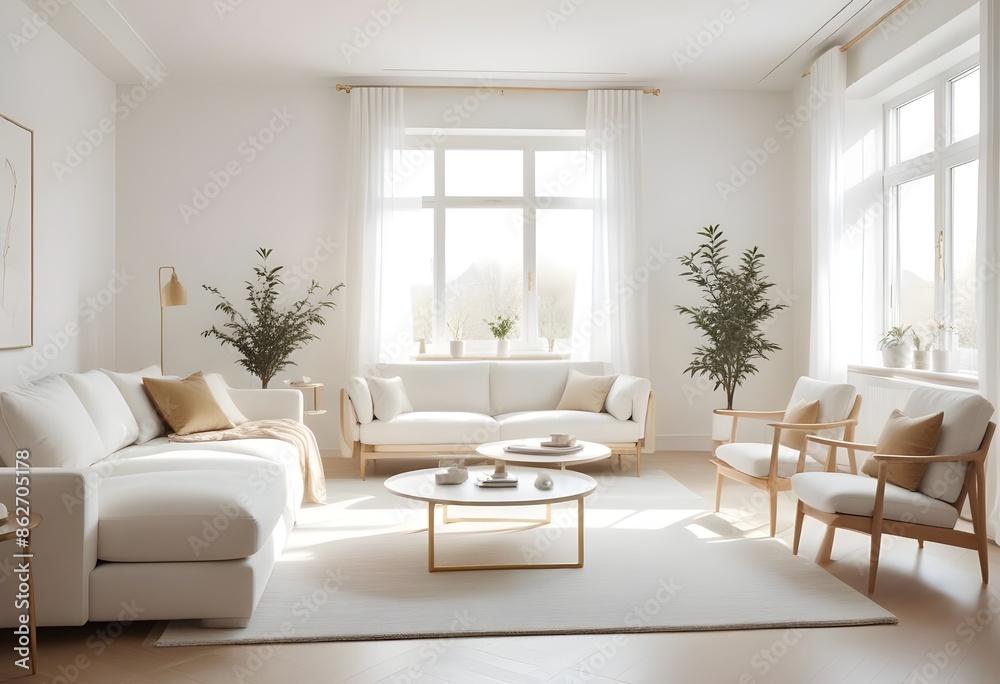 Fototapeta premium Photo interior modern design room 3d illustration