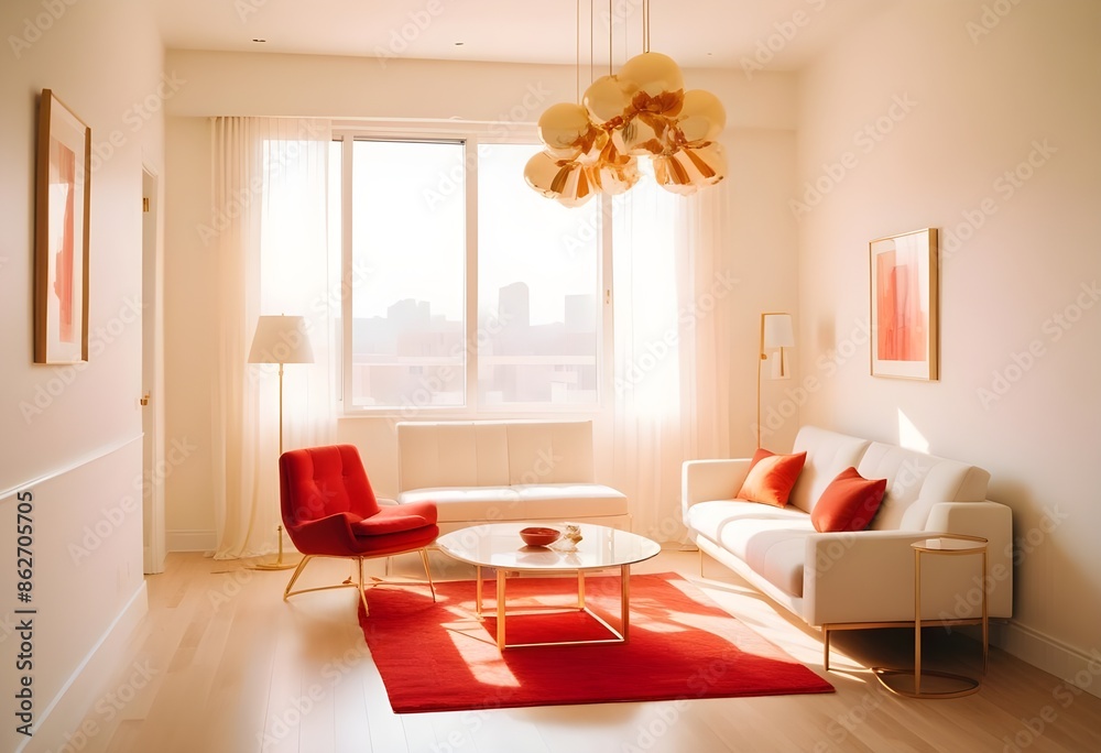 Fototapeta premium Photo interior modern design room 3d illustration