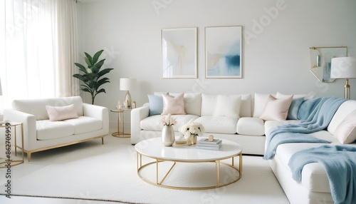 Photo interior modern design room 3d illustration