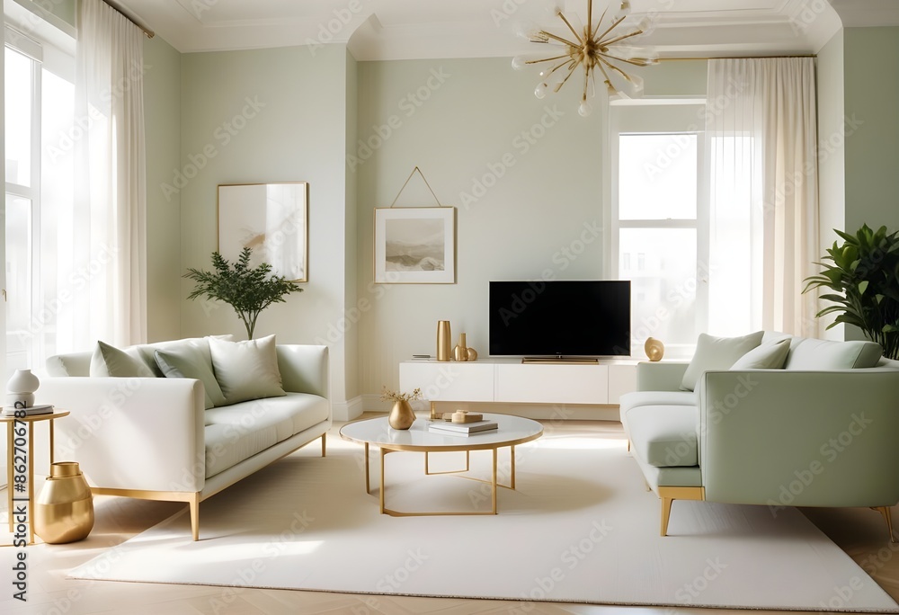 Fototapeta premium Photo interior modern design room 3d illustration