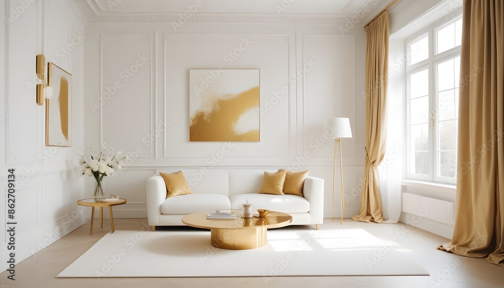 Fototapeta premium Photo interior modern design room 3d illustration