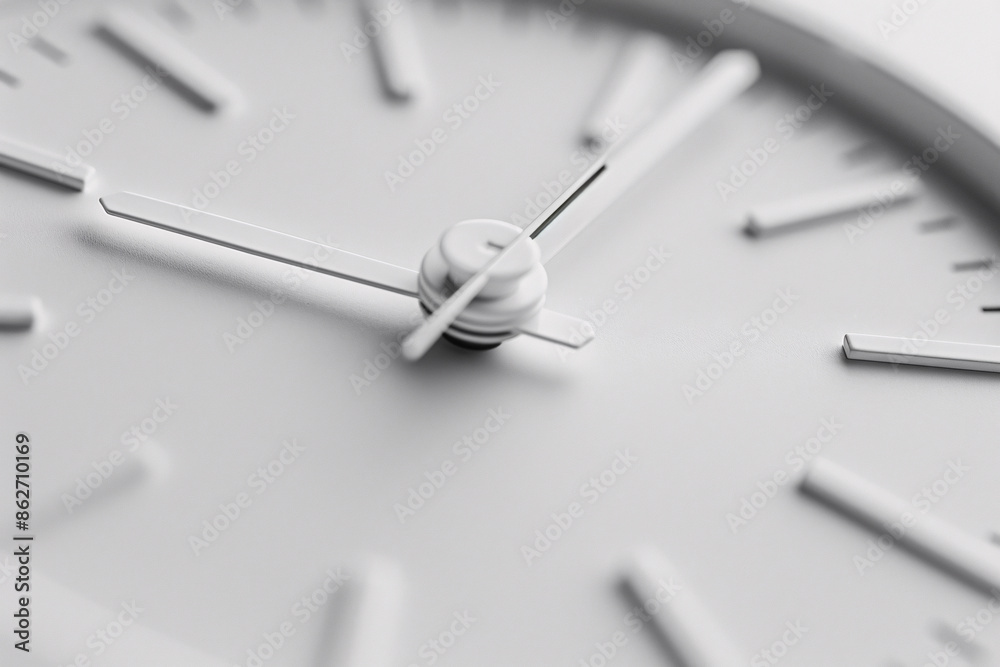 Fototapeta premium Close-up of a modern analog wall clock showing precise time.