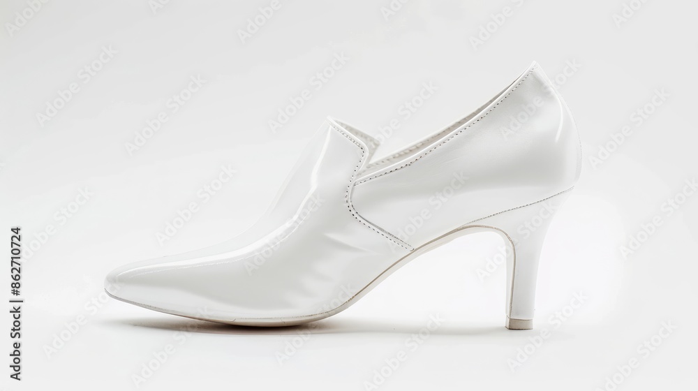 Stylish white high heeled sports shoe isolated on a white background Stylish white high heeled sports shoe isolated on a white background