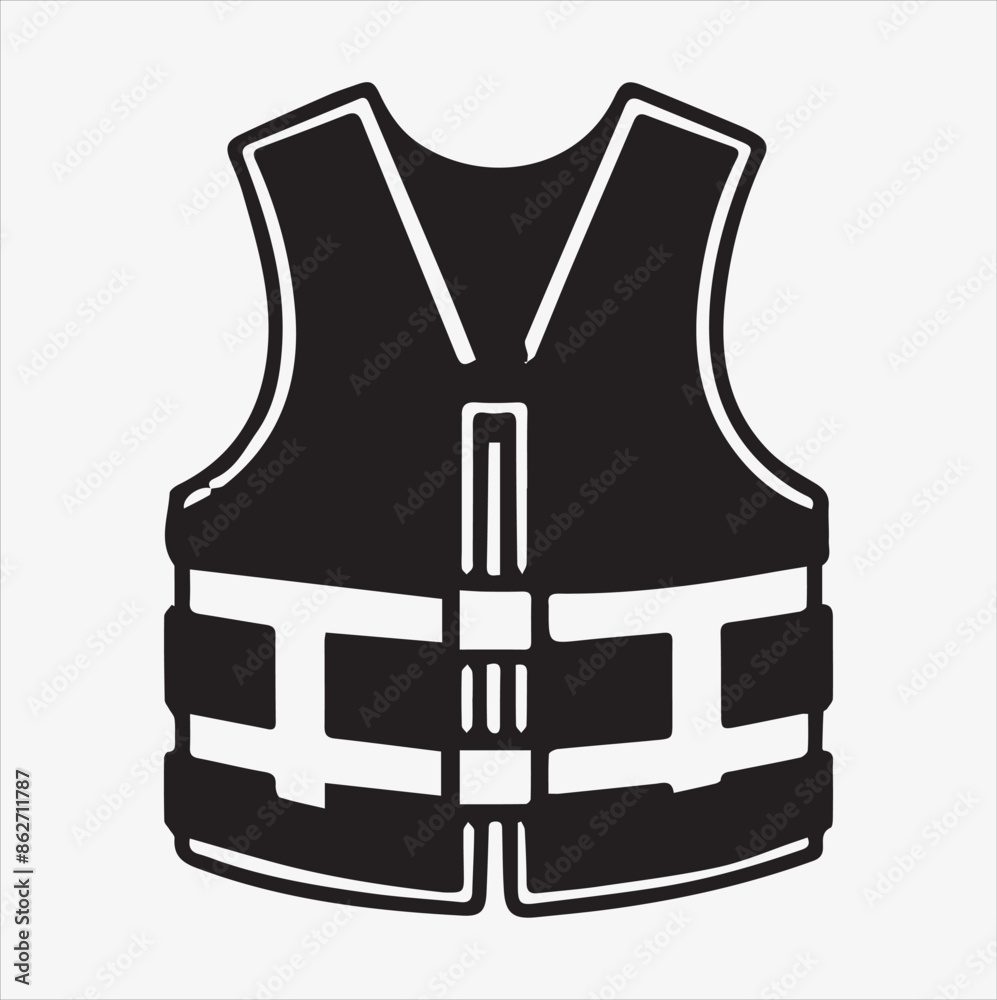 Life jacket icon silhouette vector on a White Background