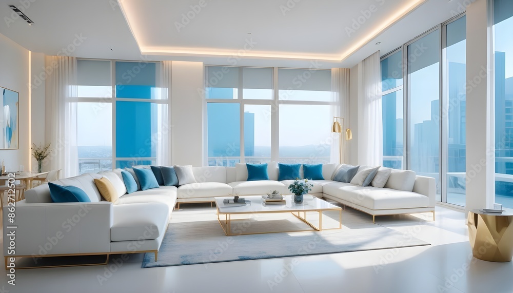 Fototapeta premium Photo interior modern design room 3d illustration