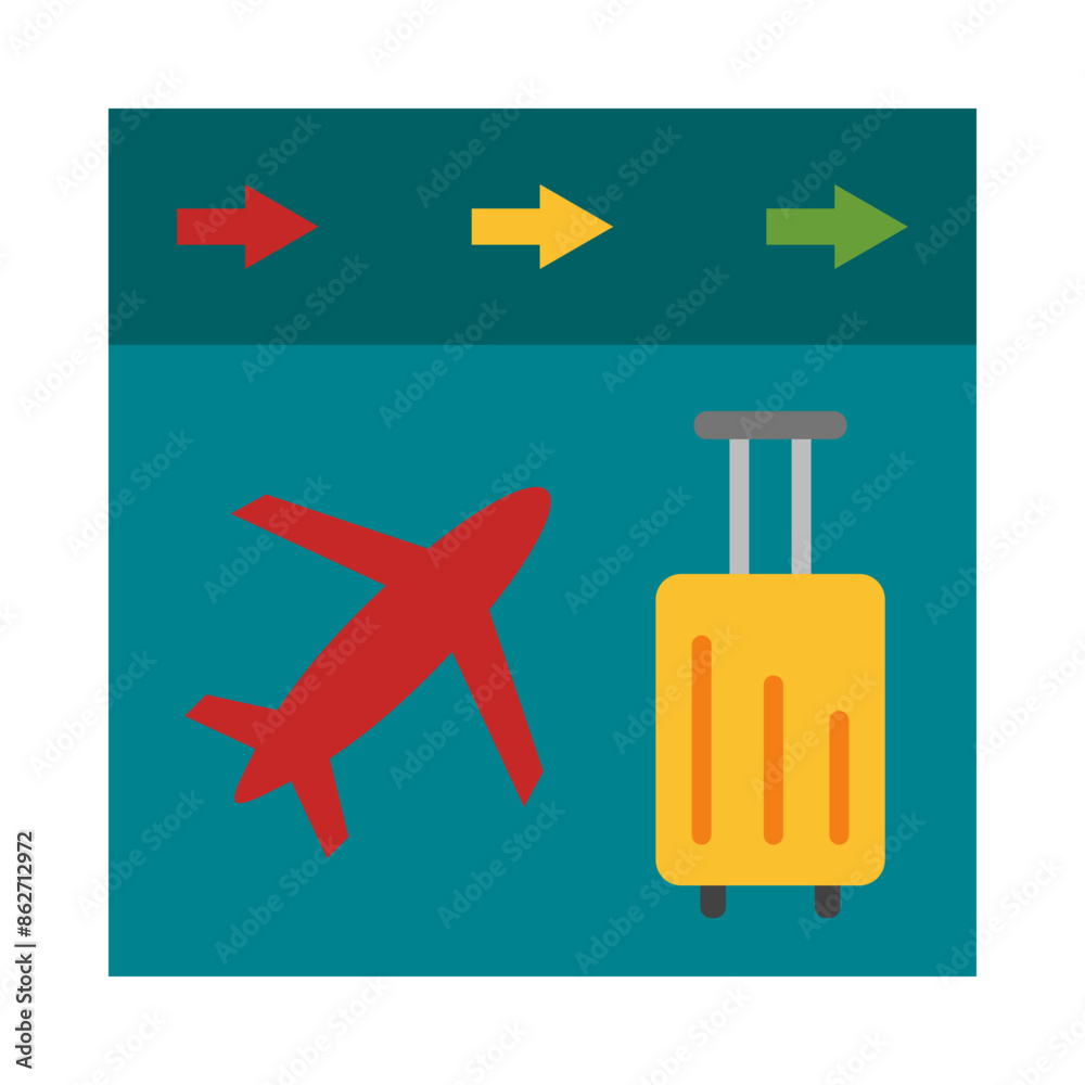 Airport Baggage Handling glyph icon