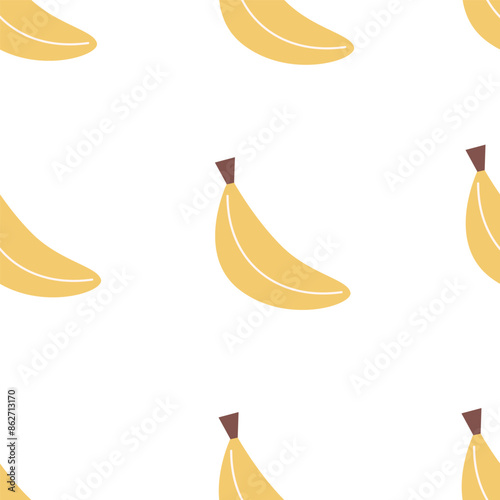 Seamless pattern with cartoon bananas, decor elements. vector flat style. hand drawing. design for fabric, textile, print, wrapper
