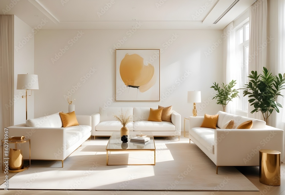 Fototapeta premium Photo interior modern design room 3d illustration