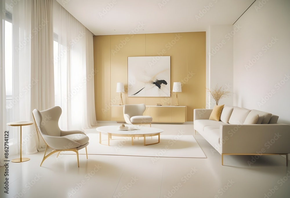 Fototapeta premium Photo interior modern design room 3d illustration
