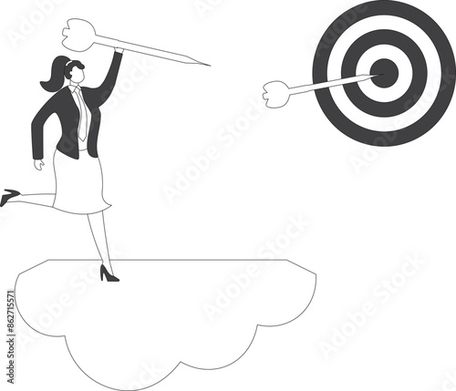 Hitting the target Businesswoman, Achievement, Adult, Aiming, Archery