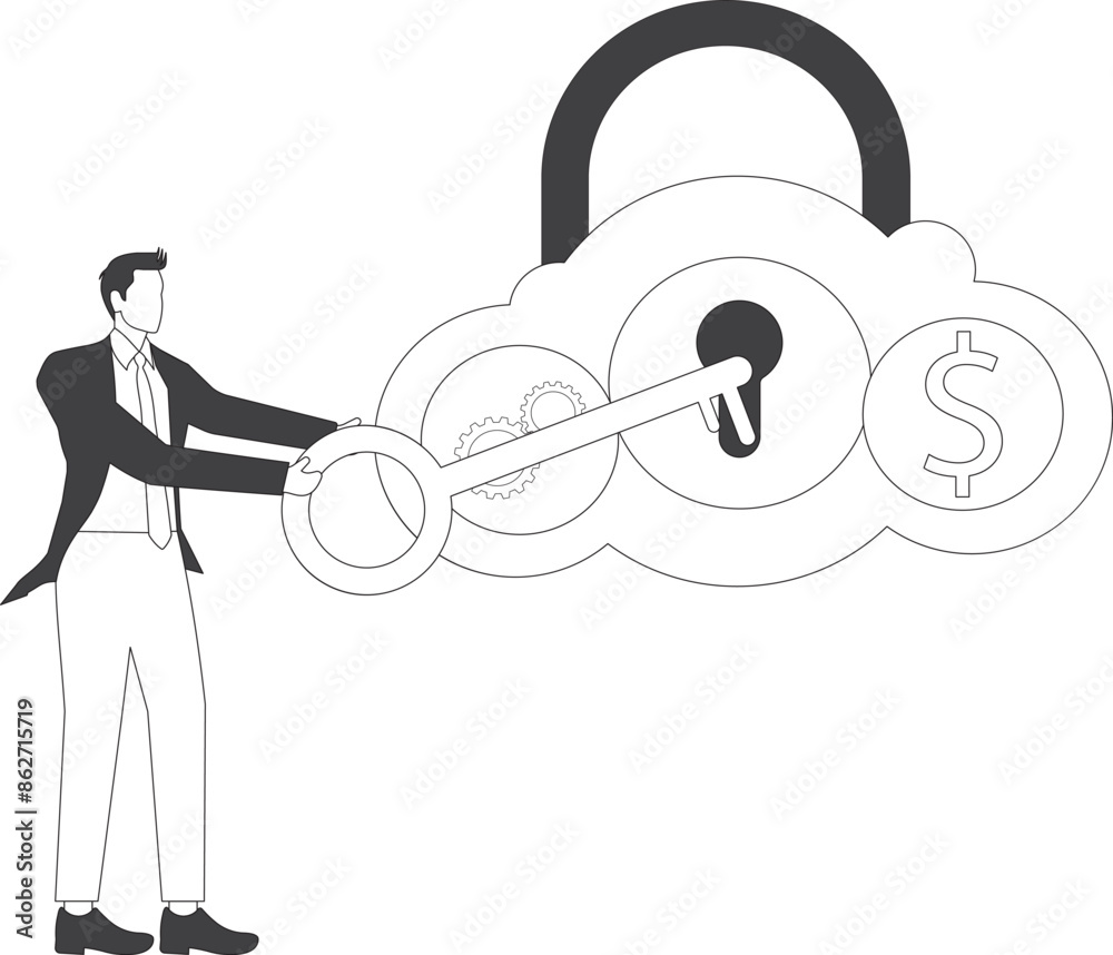 Cloud security Businessman, Adult, Analyzing, Artificial Intelligence Cloud security Businessman, Adult, Analyzing, Artificial Intelligence