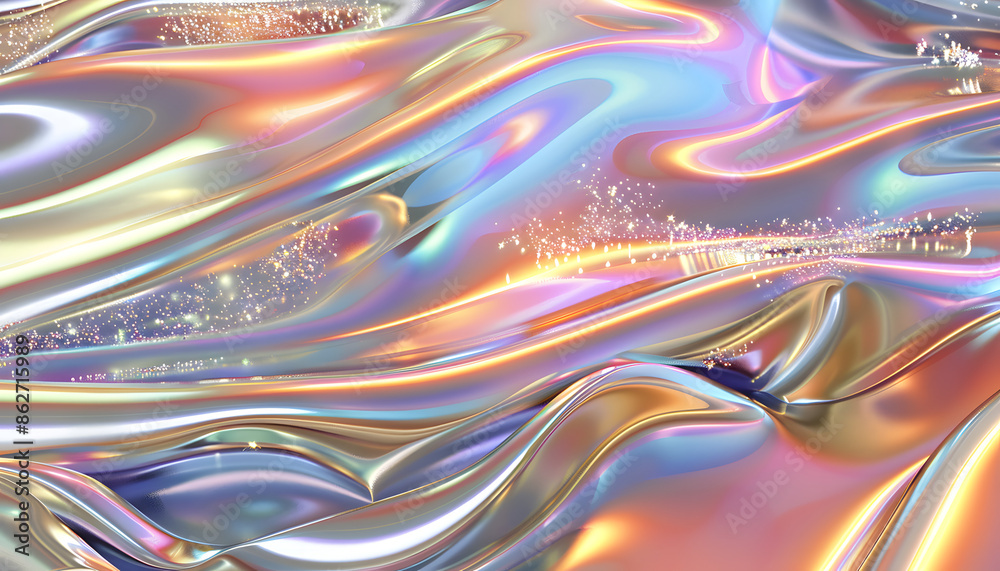 Abstract Iridescent Wave Patterns